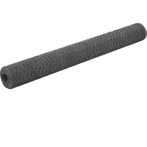Stahldrahtzaun Mit Pvc-ummantelung, 25 X 1,2 M, Grau