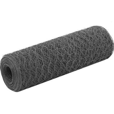 Stahldrahtzaun Mit Pvc-ummantelung, 25 X 0,5 M, Grau