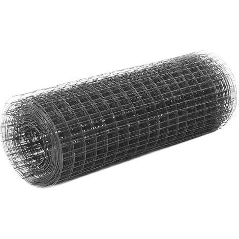 Stahldrahtzaun Mit Pvc-ummantelung, 10 X 0,5 M, Grau
