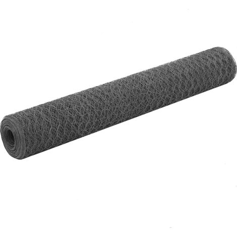 Stahldrahtzaun Mit Pvc-ummantelung, 25 X 1 M, Grau