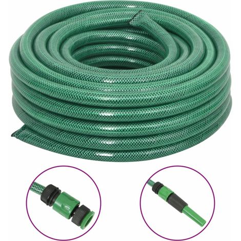 Gartenschlauch Mit Anschlussset, Grün, 0,75 Zoll, 30 M, Pvc