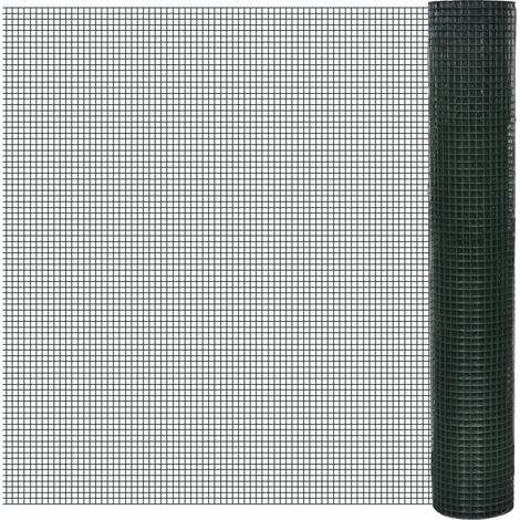 Verzinkter Drahtgitterzaun Mit Pvc-beschichtung Für Hühnerställe, 25 X 1 M, Grün