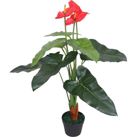 Künstliche Rosa Flamingoblume Mit 90-cm-topf, Rot Und Gelb