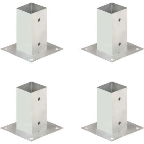 Pfostenanker, 4 Stück, Verzinktes Metall, 71 Mm