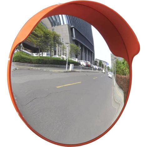 Konvexer Verkehrsspiegel, Aus Polycarbonat, Orange, 45 Cm, Für Den Außenbereich