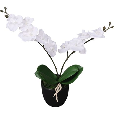 Künstliche Orchidee Im 30 Cm Großen Weißen Topf