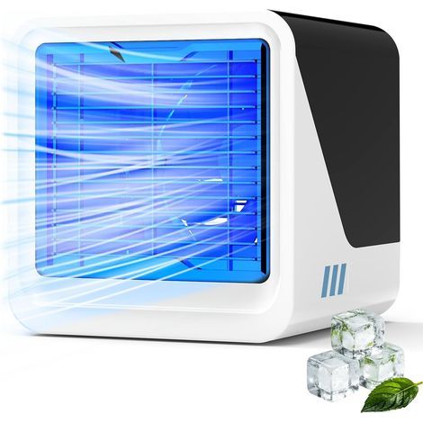 Tragbare Klimaanlage, 3-in-1 Mini-usb-ventilator Mit Wassertank (500 Ml), 3 Geschwindigkeitsstufen, Kein Abluftsystem Erforderlich, 7 Farbige Lichter, Kleiner Luftkühler Für Schlafzimmer Und Büro (sch