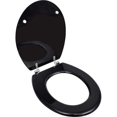 Wc-sitz Aus Mdf, Schlichtes Design, Schwarz