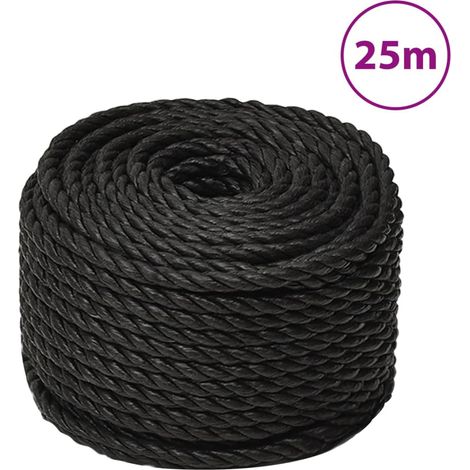 Schwarzes Arbeitsseil, 14 Mm, 25 M, Polypropylen