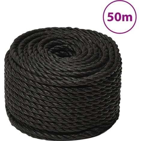 Schwarzes Arbeitsseil, 14 Mm, 50 M, Polypropylen