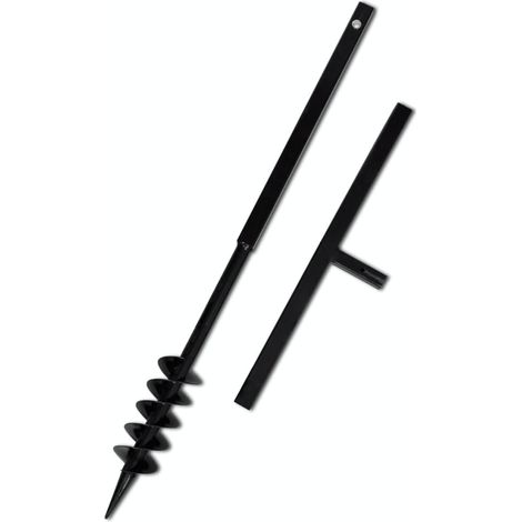 80-mm-doppelspiralbohrer, Schwarz, Mit Griff