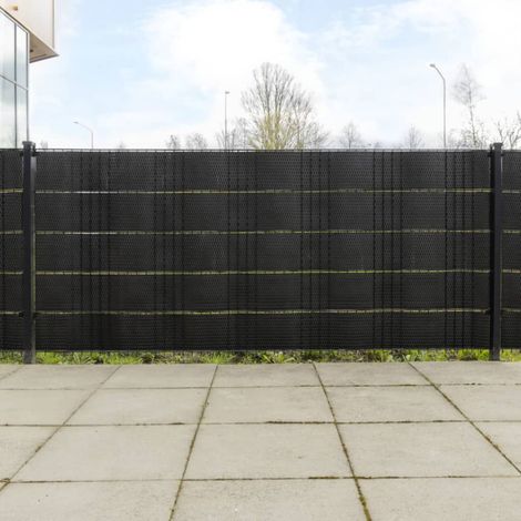 Balkon-sichtschutz, 5er-set, Schwarz, 255 X 19 Cm, Aus Polyrattan