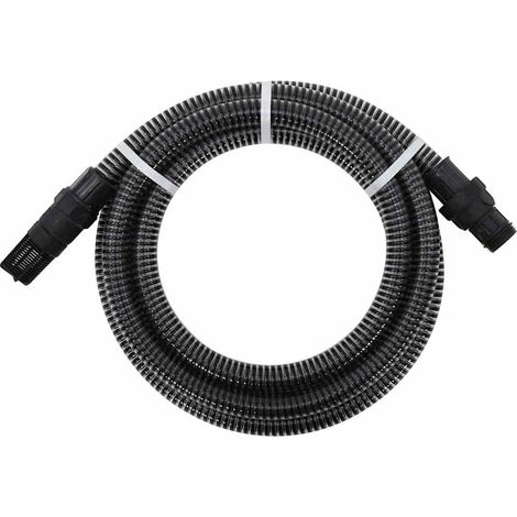Saugschlauch Mit Pvc-anschlüssen, Schwarz, 1" X 10 M Pvc