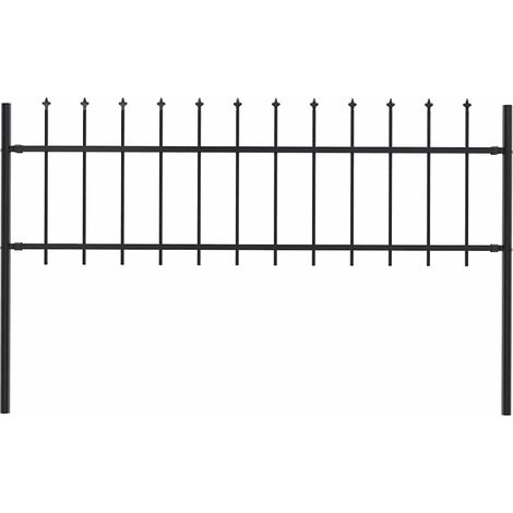 Woerden Gartenzaun Mit Speerspitze, Stahl, 181 X 60 Cm, Schwarz
