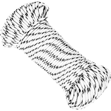 Geflochtenes Bootsseil, Weiß, 4 Mm X 100 M, Polyester