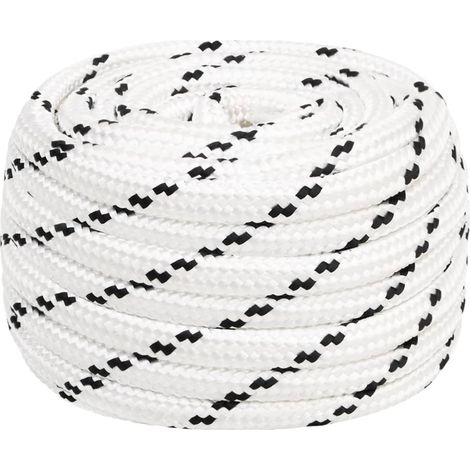Geflochtenes Bootsseil, Weiß, 18 Mm X 25 M, Polyester