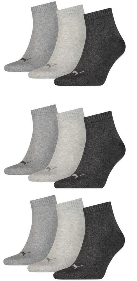 PUMA Kurzsocken (9-Paar) mit Rippenbündchen, elastisch