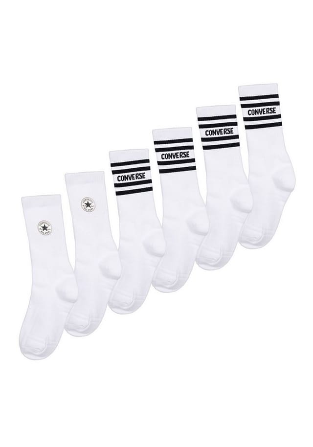 Converse Sportsocken CHUCKPATCH COTTON 6PK CREW (6-Paar) für Kinder, mit Elasthan-Anteil