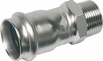 Sanha Pressfit., Übergangsnippel 18x1/2 Ag, Edelstahl, Nr.9243g - 83069554 Von Buderus