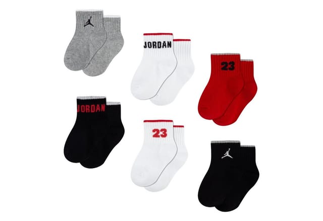Jordan Sportsocken JHN JORDAN LEGACY für Kids (6-Paar) für Kinder, im 6er-Pack, aus Baumwolle, Polyester und Elasthan