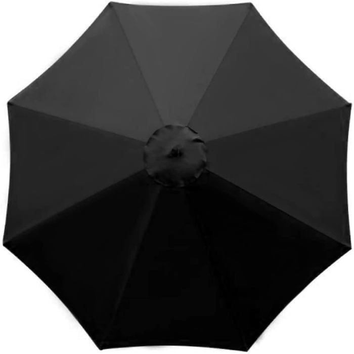Ersatzdach Für Sonnenschirm, 8 Streben, 3 M, Wasserdicht, Uv-beständig, Aus Schwarzem Stoff