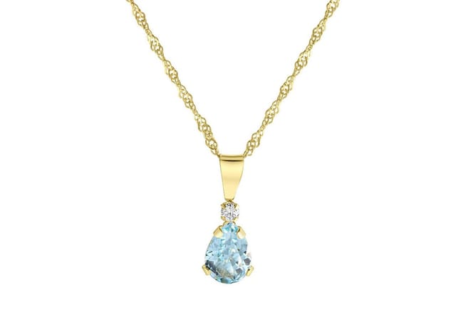 Fascination by Ellen K. Kette mit Anhänger 375 Gold mit Blautopas (beh) und Zirkonia weiß