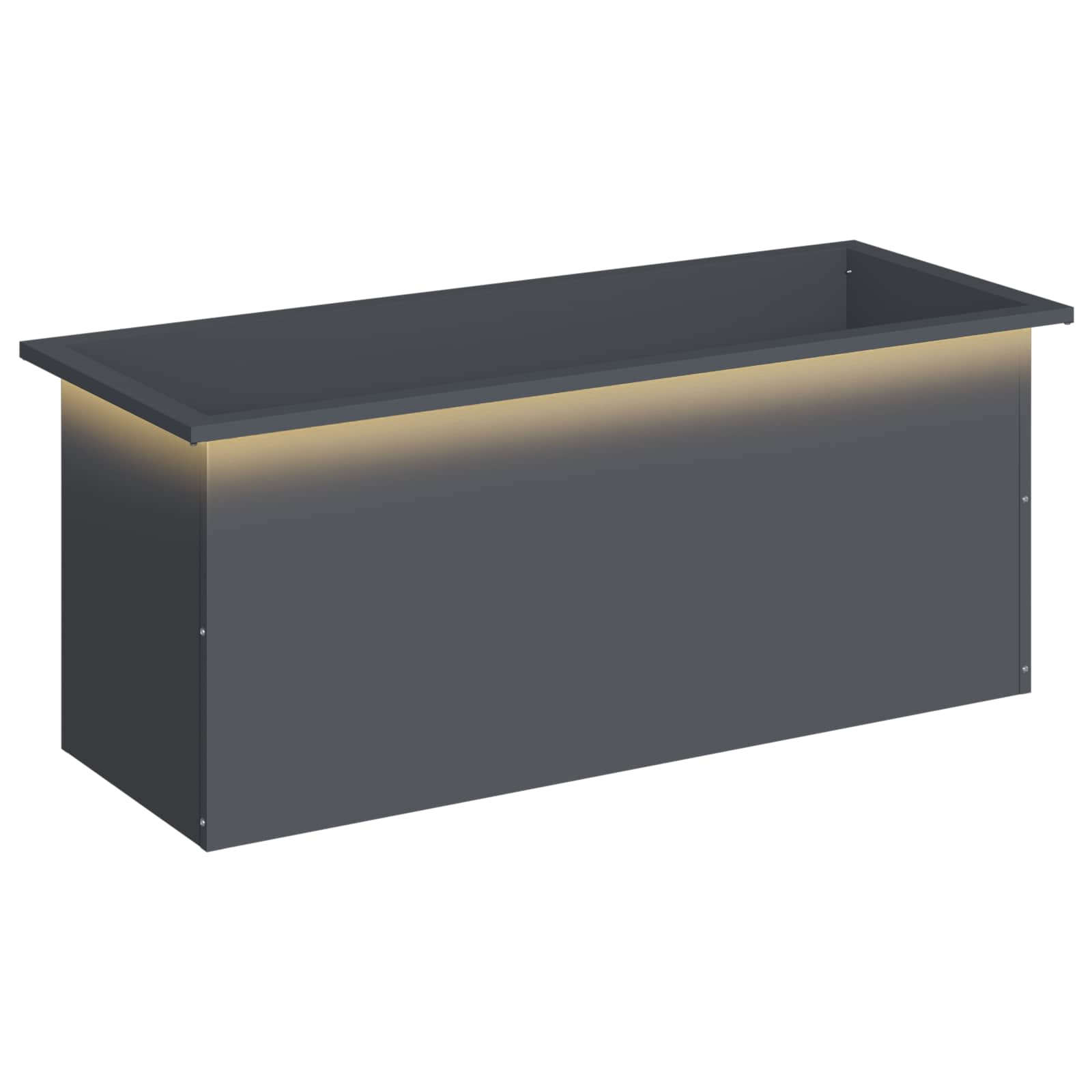 Garten-pflanzkübel Mit Led Antrazit 40 × 100 × 40 Cm Stahl Vidaxl