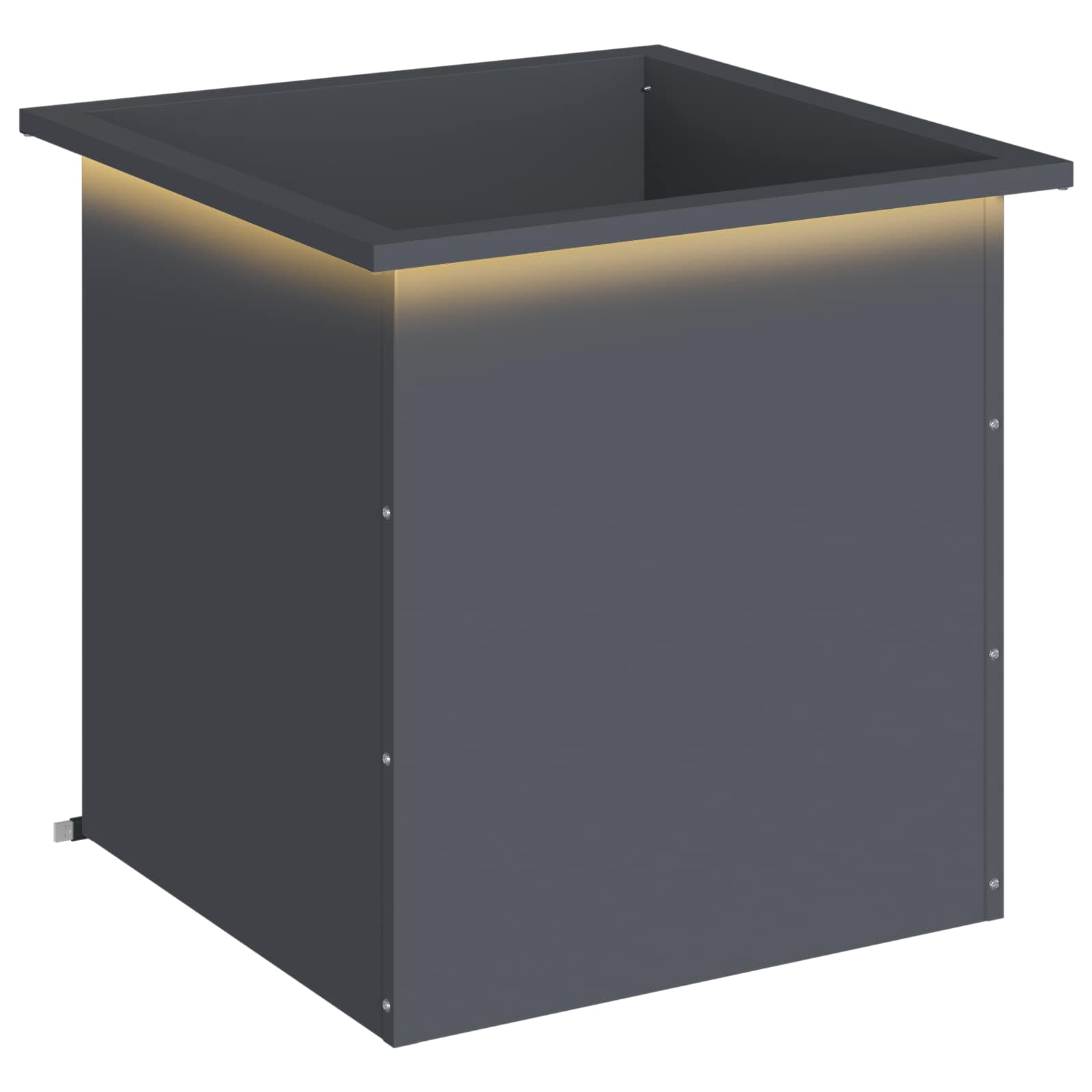 Garten-pflanzkübel Mit Led Antrazit 50 × 50 × 48 Cm Stahl Vidaxl