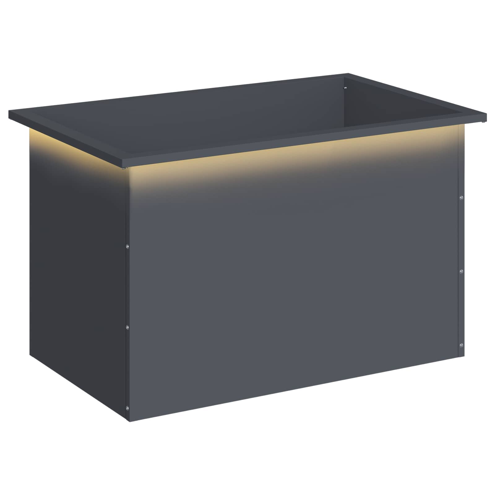 Garten-pflanzkübel Mit Led Antrazit 50 × 80 × 48 Cm Stahl Vidaxl
