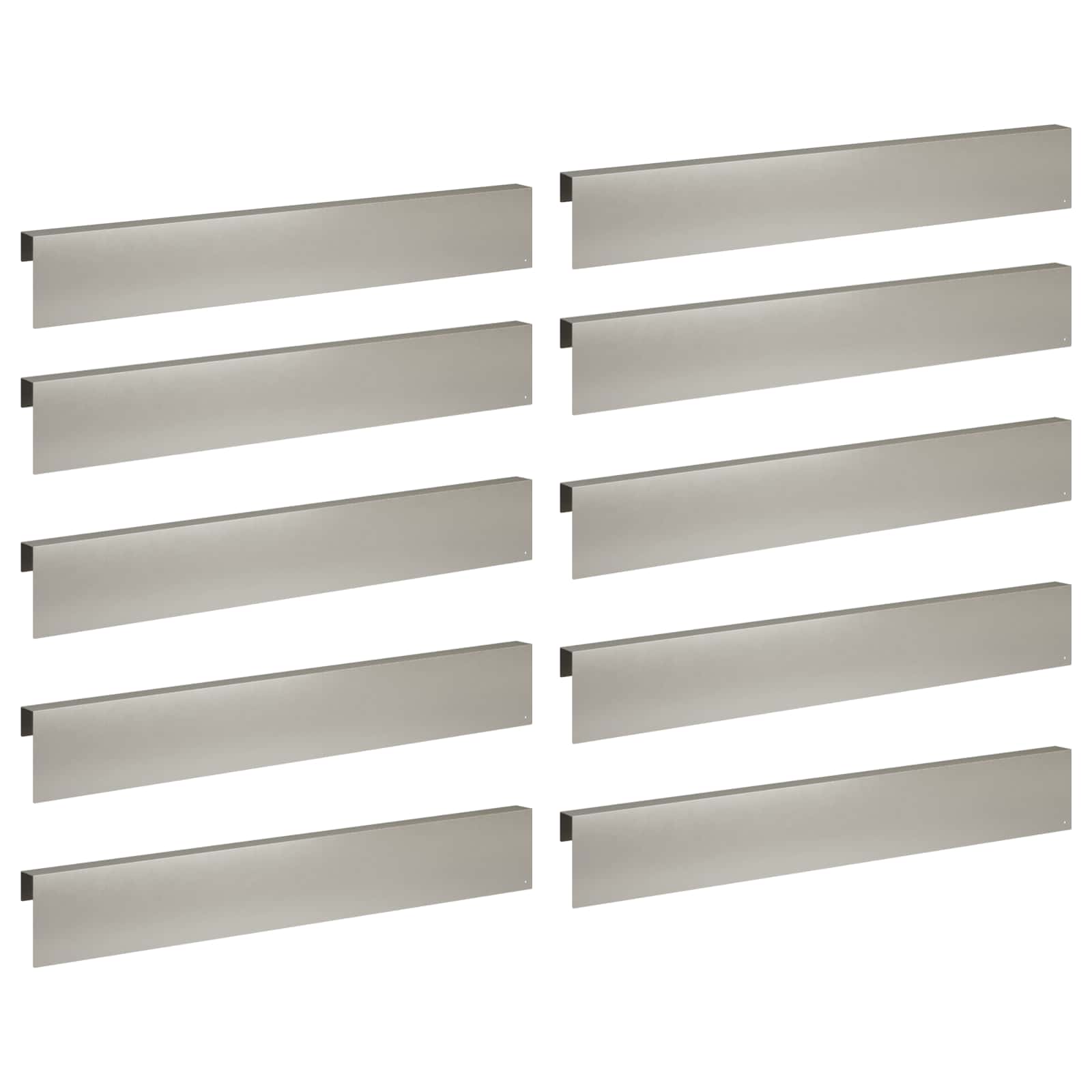 Garten-abdeckprofil 10 Stk. 100 X 5 X 15 Cm Edelstahl Silber Vidaxl
