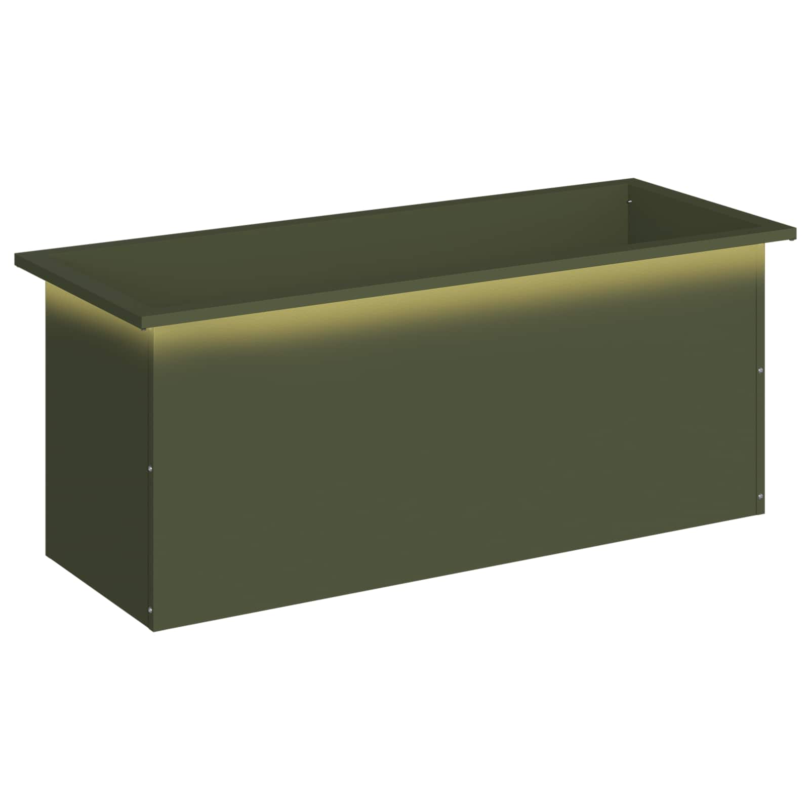 Garten-pflanzkübel Mit Led Olivgrün 40 × 100 × 40 Cm Stahl Vidaxl