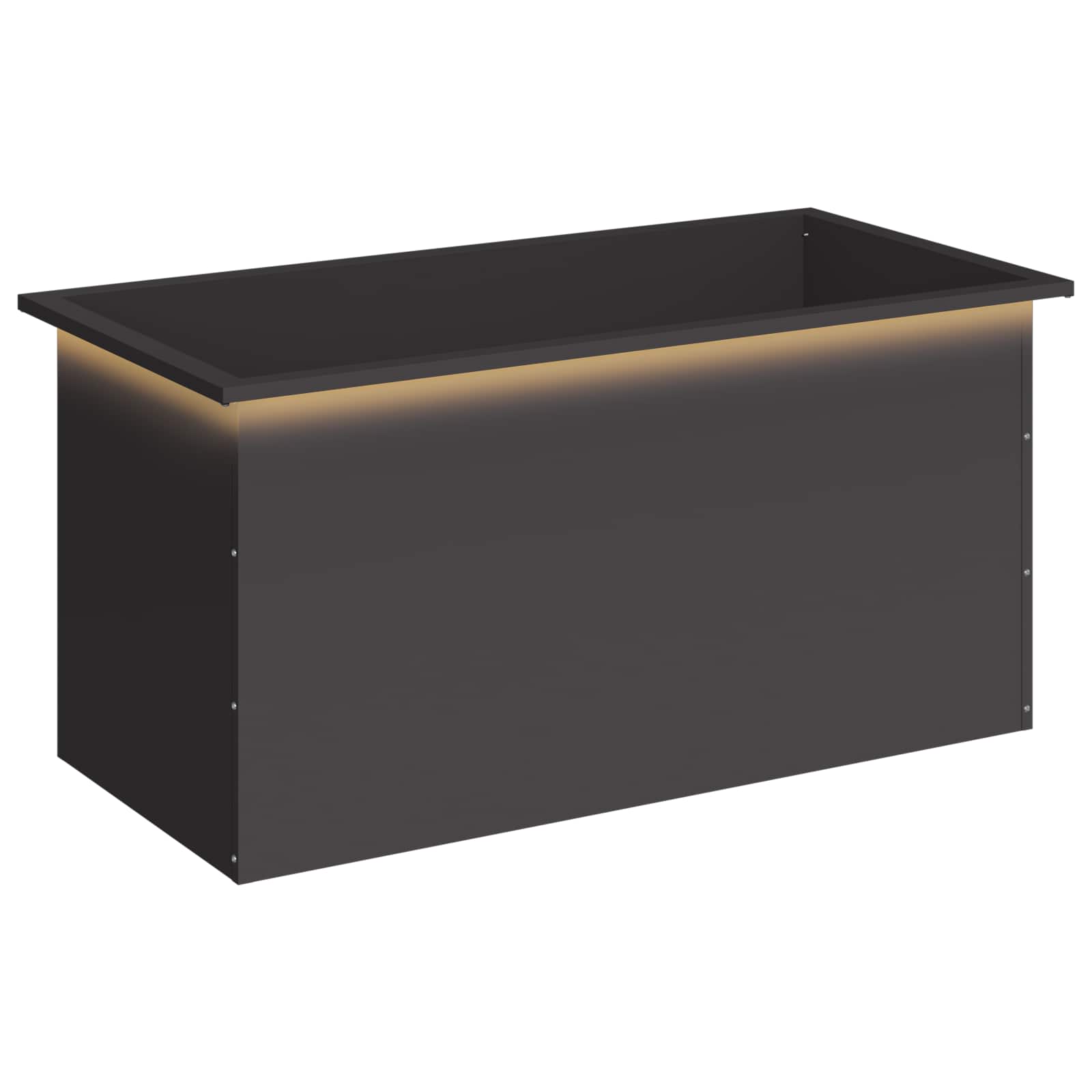 Garten-pflanzkübel Mit Led Schwarz 50 × 100 × 48 Cm Stahl Vidaxl