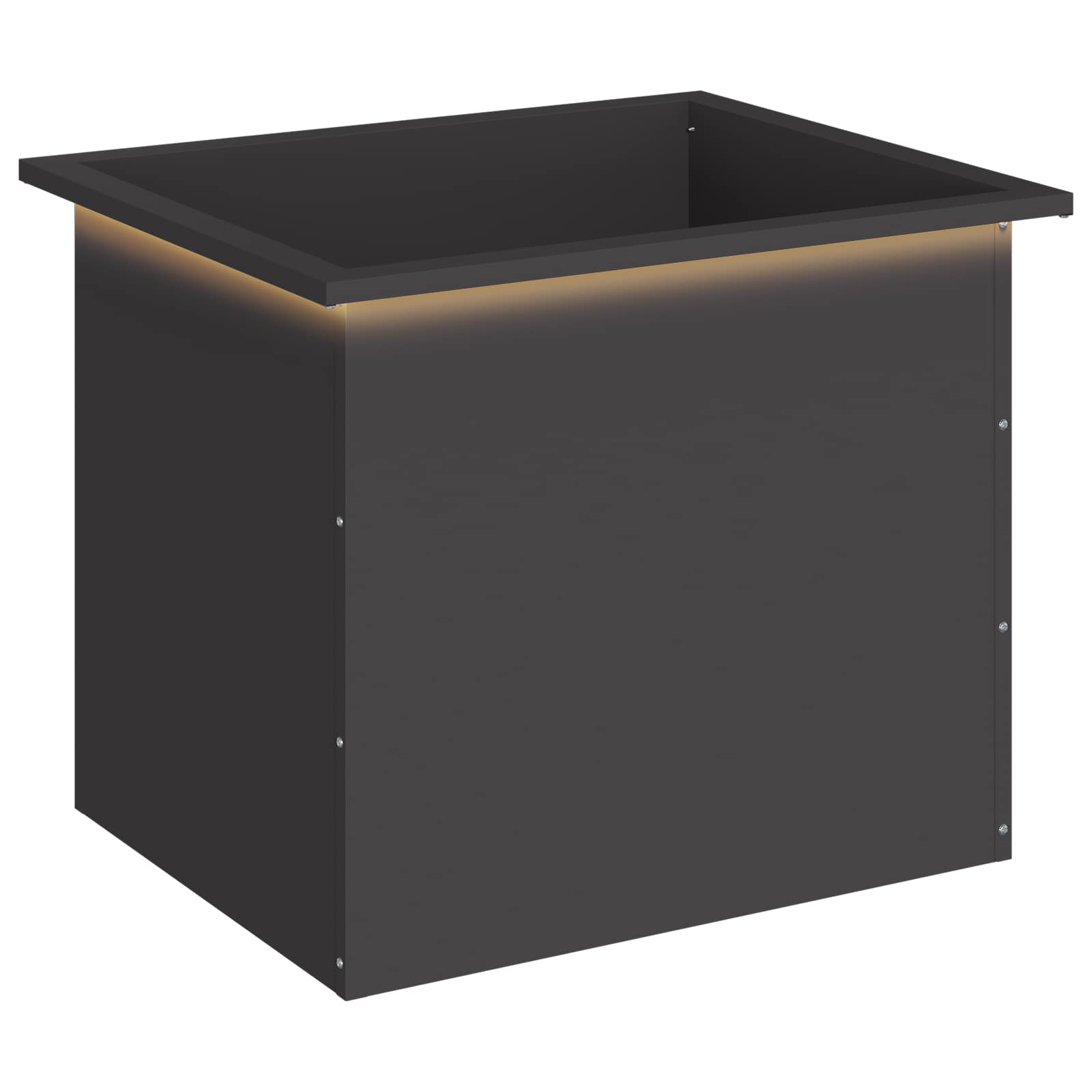 Garten-pflanzkübel Mit Led Schwarz 50 X 60 X 48 Cm Stahl Vidaxl