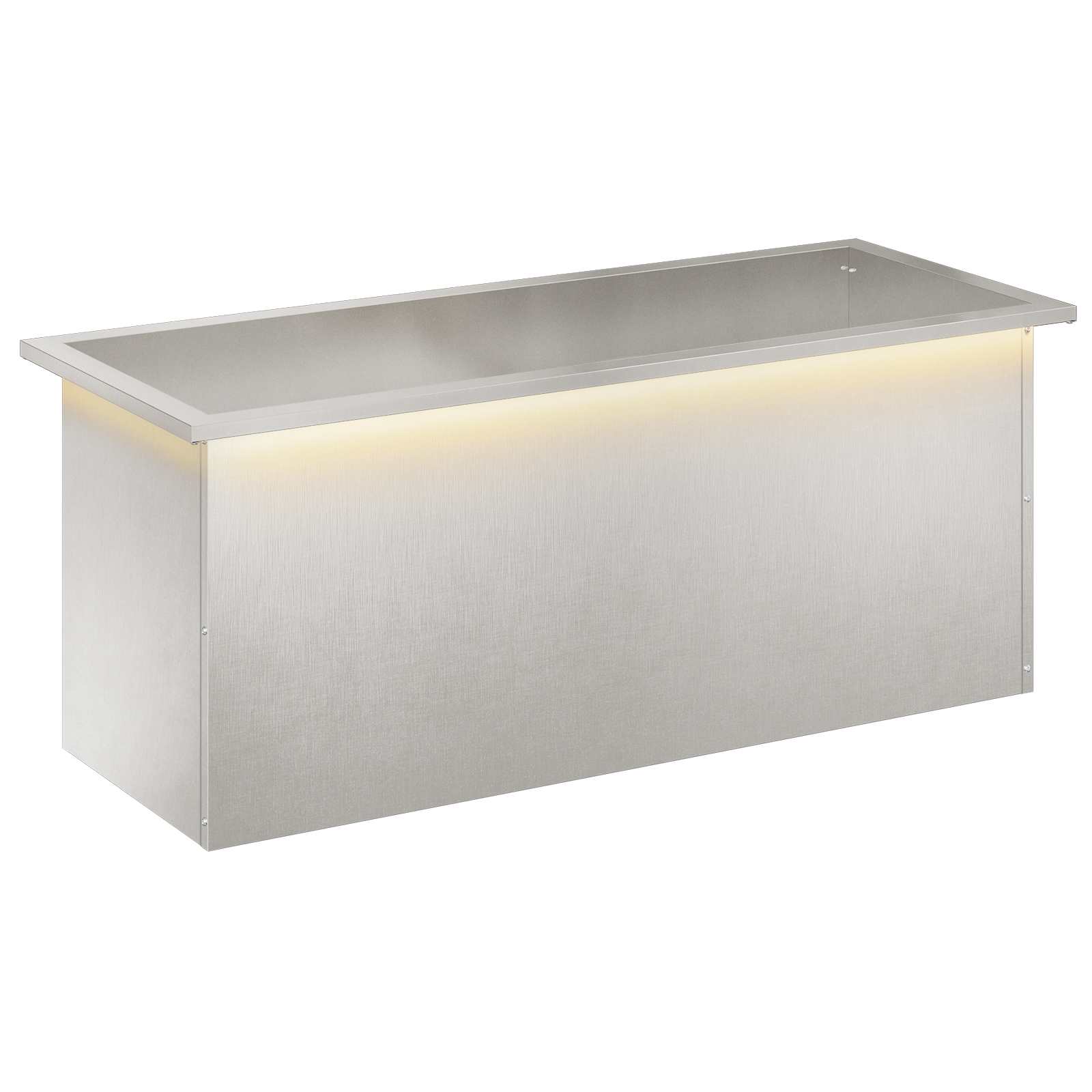 Garten-pflanzkübel Mit Led Silber 40 × 100 × 40 Cm Edelstahl Vidaxl