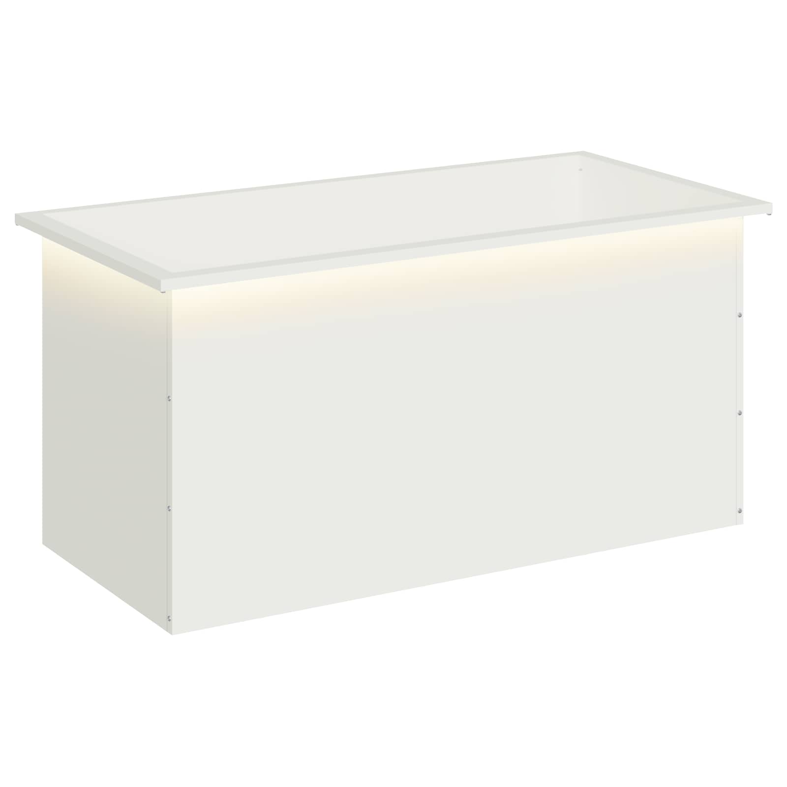 Garten-pflanzkübel Mit Led Weiß 50 × 100 × 48 Cm Stahl Vidaxl