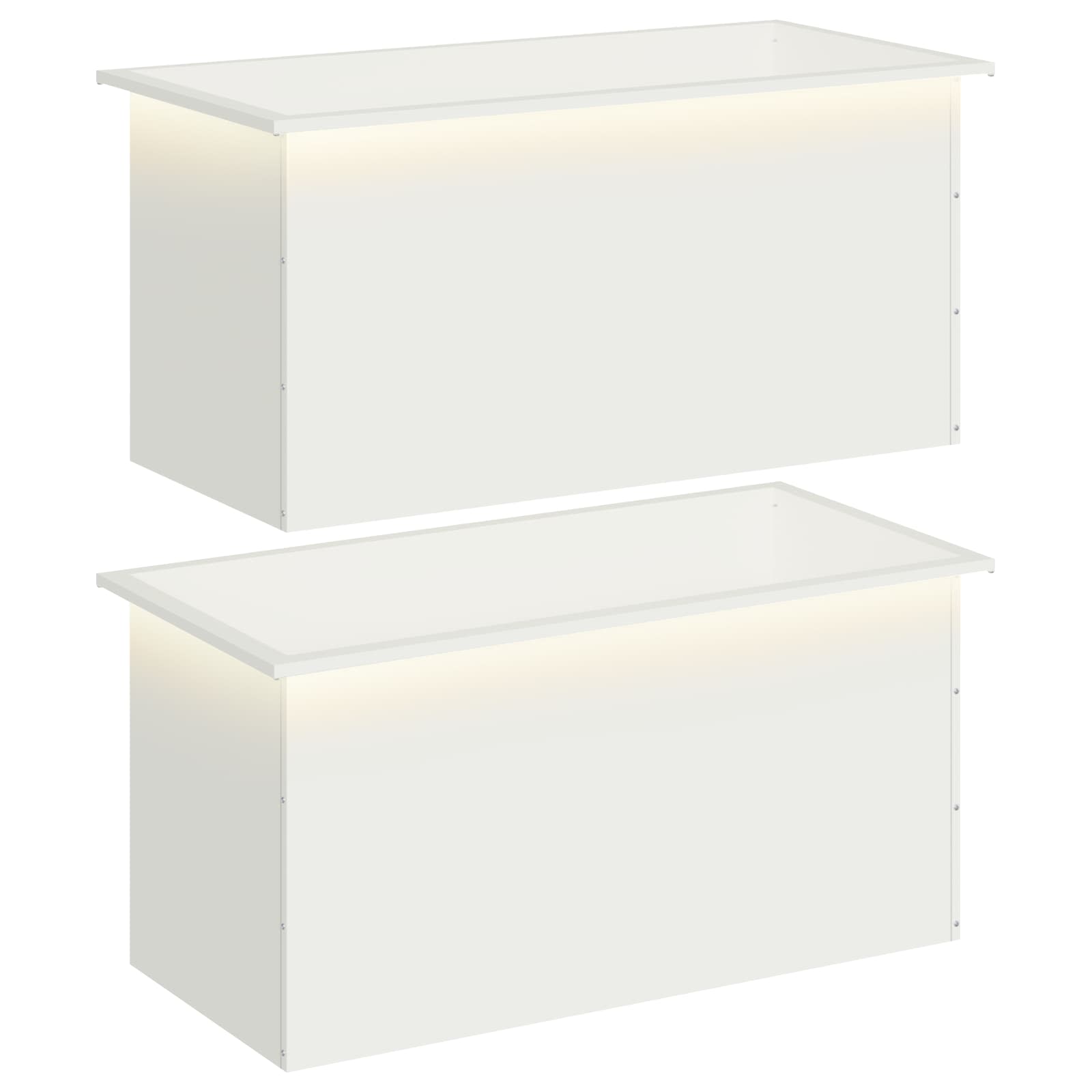 Garten-pflanzkübel Mit Led 2 Stk. Weiß 50 X 100 X 48 Cm Stahl Vidaxl