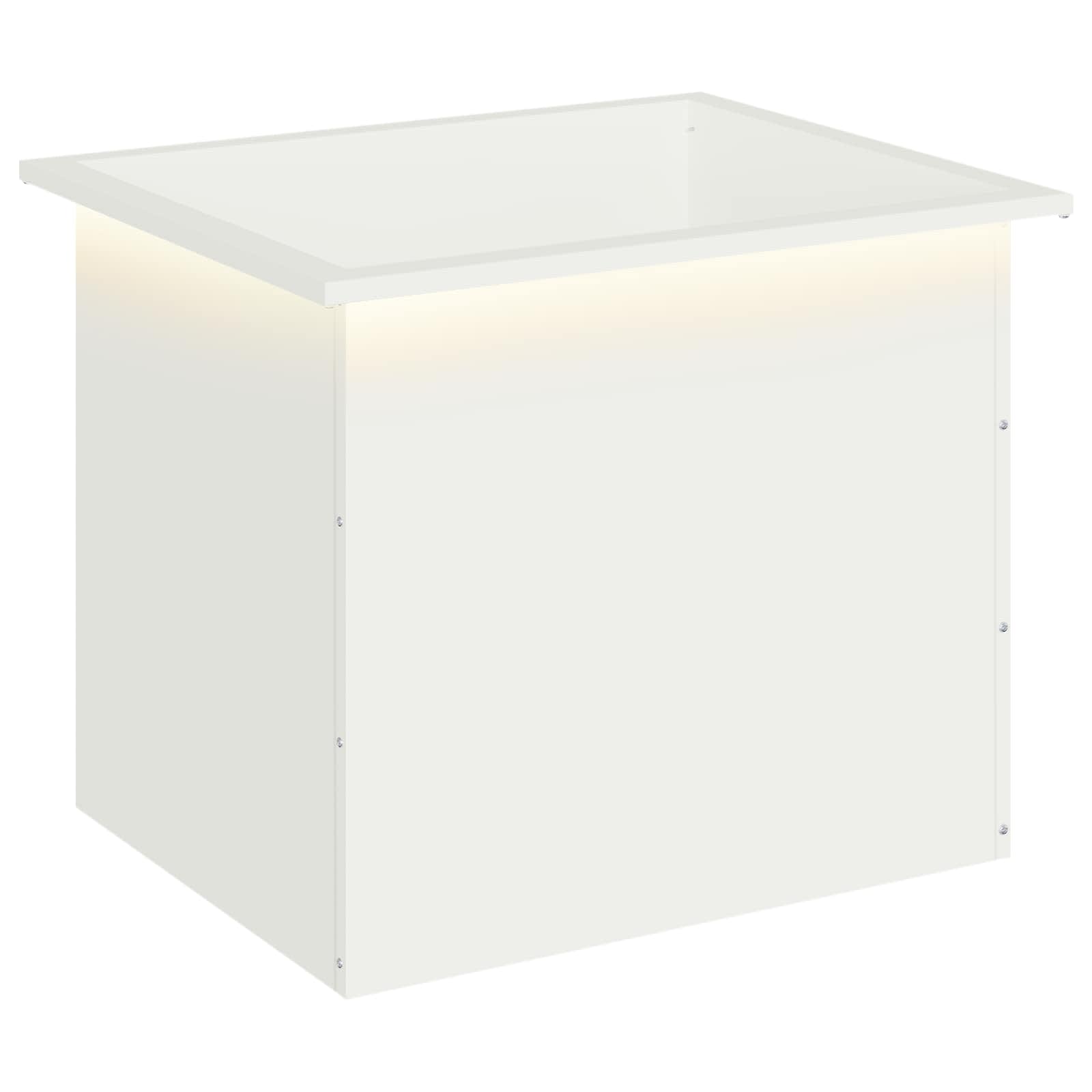 Garten-pflanzkübel Mit Led Weiß 50 X 60 X 48 Cm Stahl Vidaxl