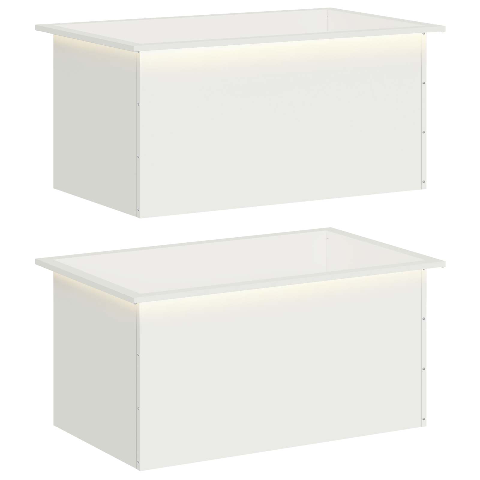 Garten-pflanzkübel Mit Led 2 Stk. Weiß 50 × 80 × 48 Cm Stahl Vidaxl