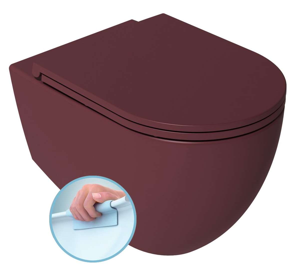 Sapho Isvea Infinity - Hängendes Wc, Rimless, Maroonrot 10nf02005-2r