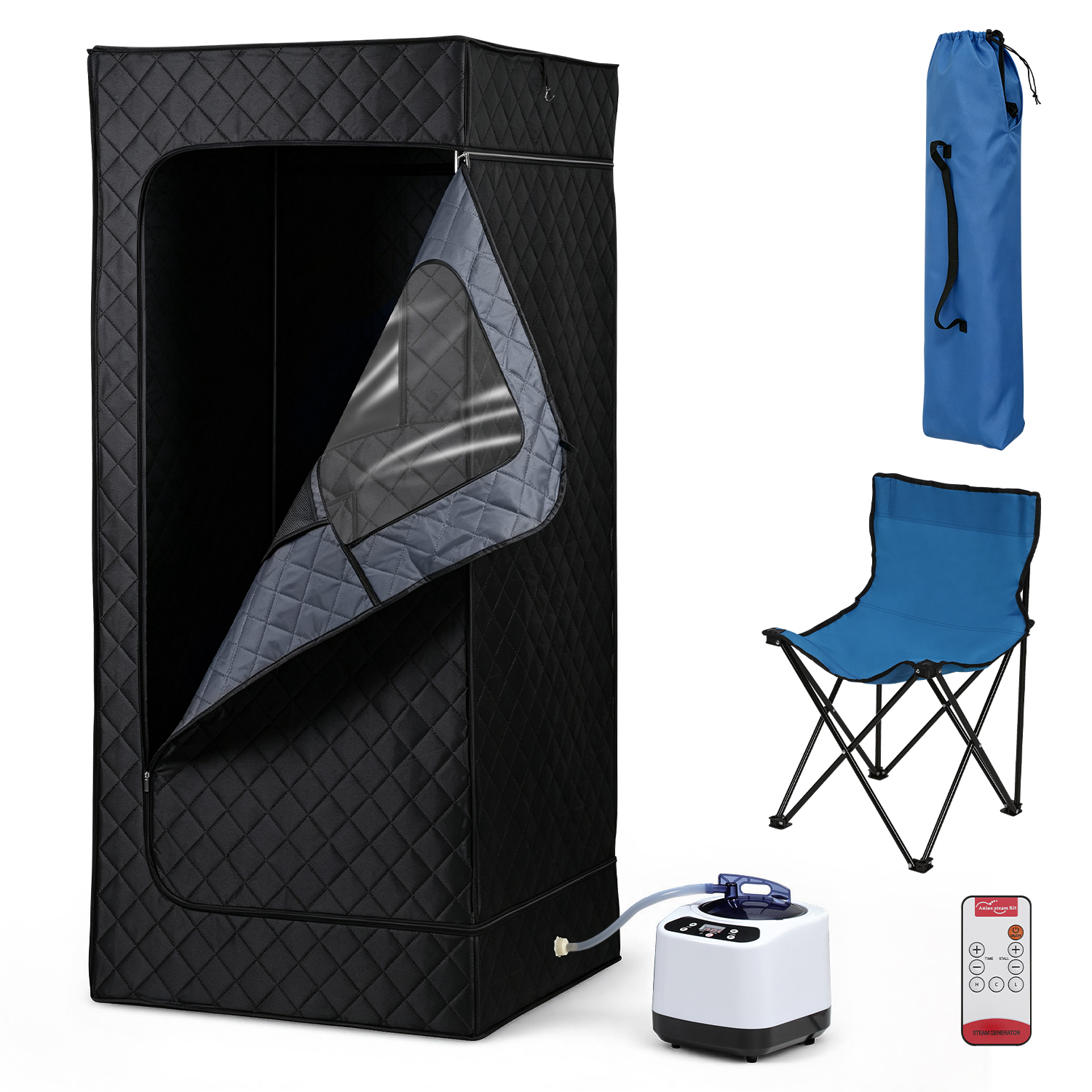 Tolletour Mobile Heimsauna Mit 3 L Dampferzeuger, Timer, Fernbedienung Und Klappstuhl