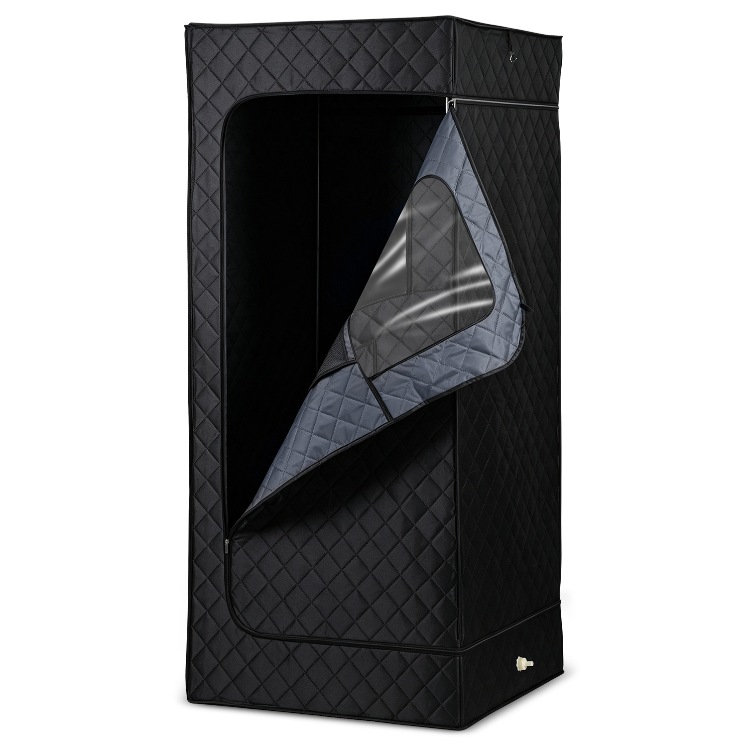 Tolletour Saunazelt 90 X 90 X 180 Cm Mit 1200 W Dampferzeuger, 9 Temperaturstufen, Schwarz