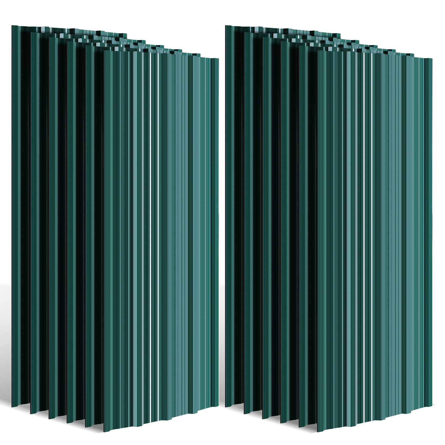 Tolletour 12er Trapezblech Dachplatten Grün 129x46 Cm, Verzinktes Wellblech Für Dach & Wand, Inkl. Handschuhe