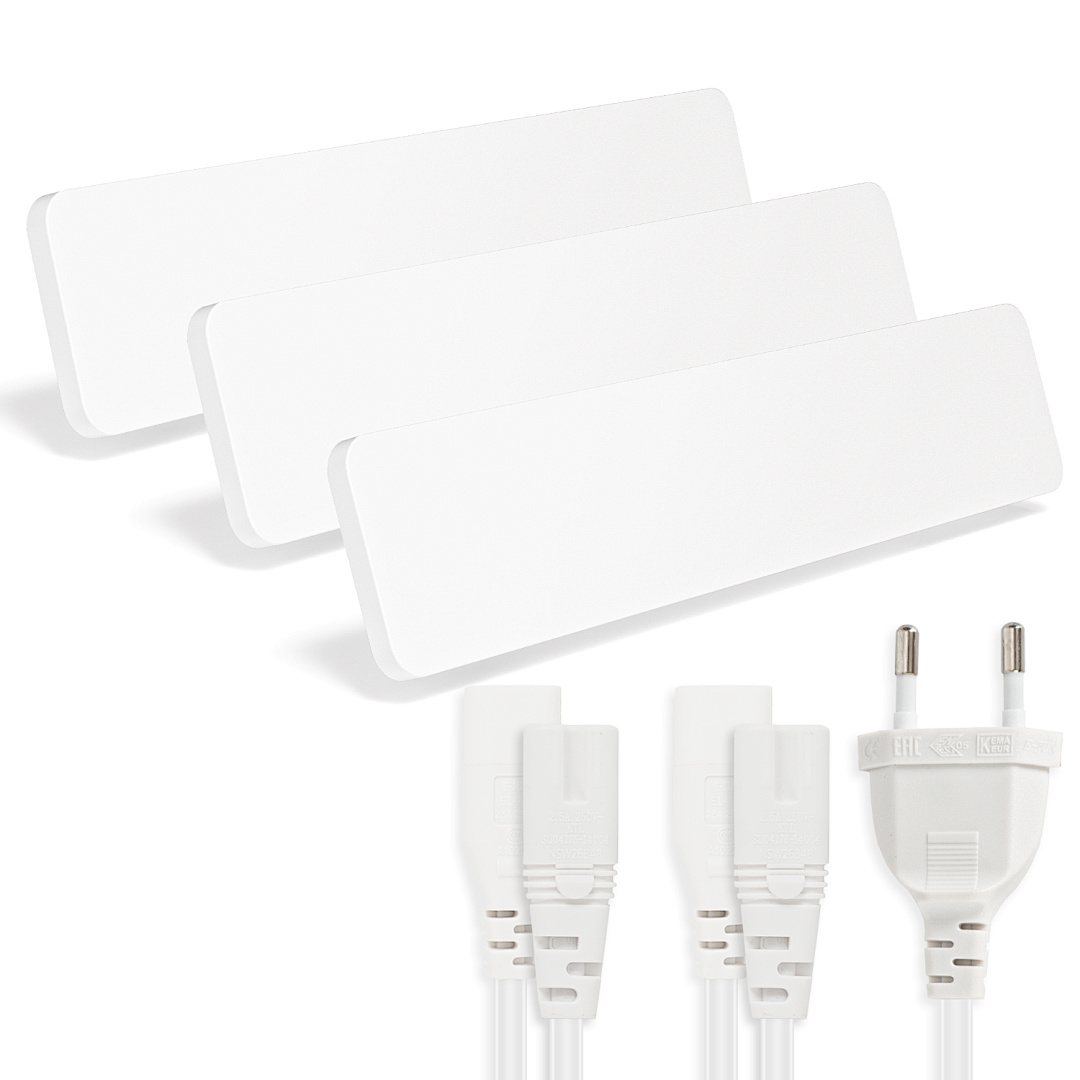 Tolletour 3 Infrarot-heizpaneele Je 50 W, Ip44, Mit 2 Verbindungskabeln, Weiß