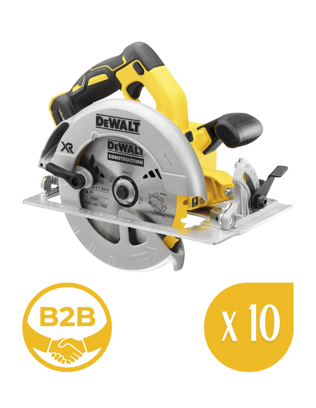 [b2b] Handkreissäge Dewalt Dcs570n (nur Gerät) 10er-pack