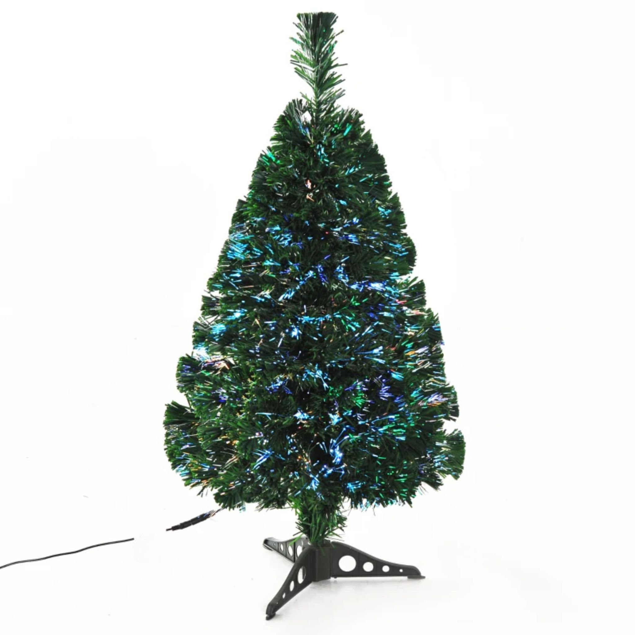 Elvmi Künstlicher Weihnachtsbaum Mit Mehrfarbiger Faseroptik 90 Zweigen Pvc Grün Und Kunststofffuß 48 X 90 Cm