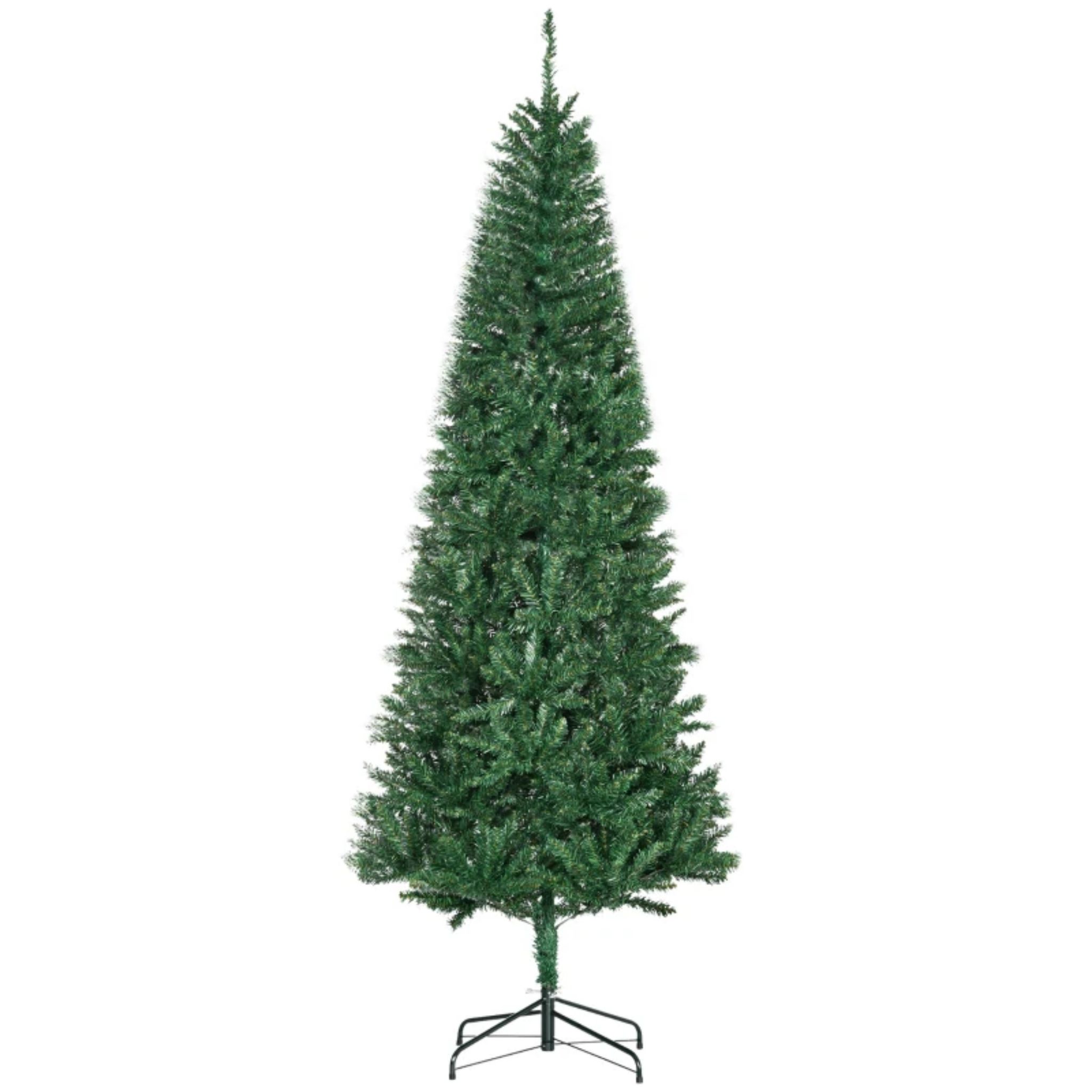 Elvmi Künstlicher Weihnachtsbaum Wiederverwendbar, 865 Realistische Zweige, Gestell Aus Metall Und Pvc, Grün, 210 Cm