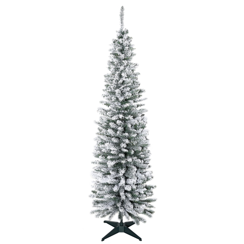 Elvmi Künstlicher Weihnachtsbaum Mit 390 Ästen, Zum Dekorieren, Stabiler Standfuß, Kunststoff Grün Weiß, 55 X 180 Cm