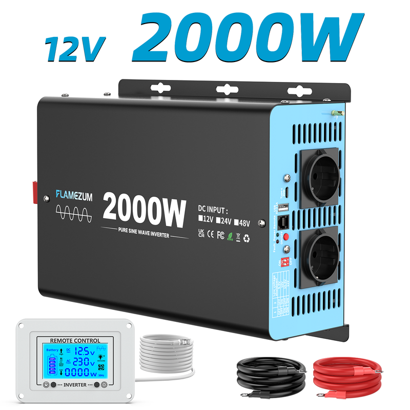 Spannungswandler 12v Auf 230v – Reiner Sinus‑wechselrichter 2000w Dauerleistung 4000w Spitzenleistung – Schutz Vor Überhitzung Und Kurzschluss