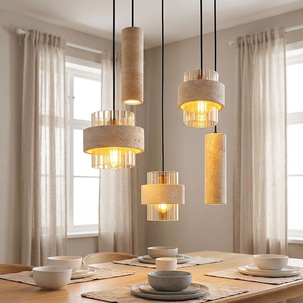Led Pendelleuchte Esszimmerlampe Höhenverstellbar Schwarz Glas Amber H 130 Cm