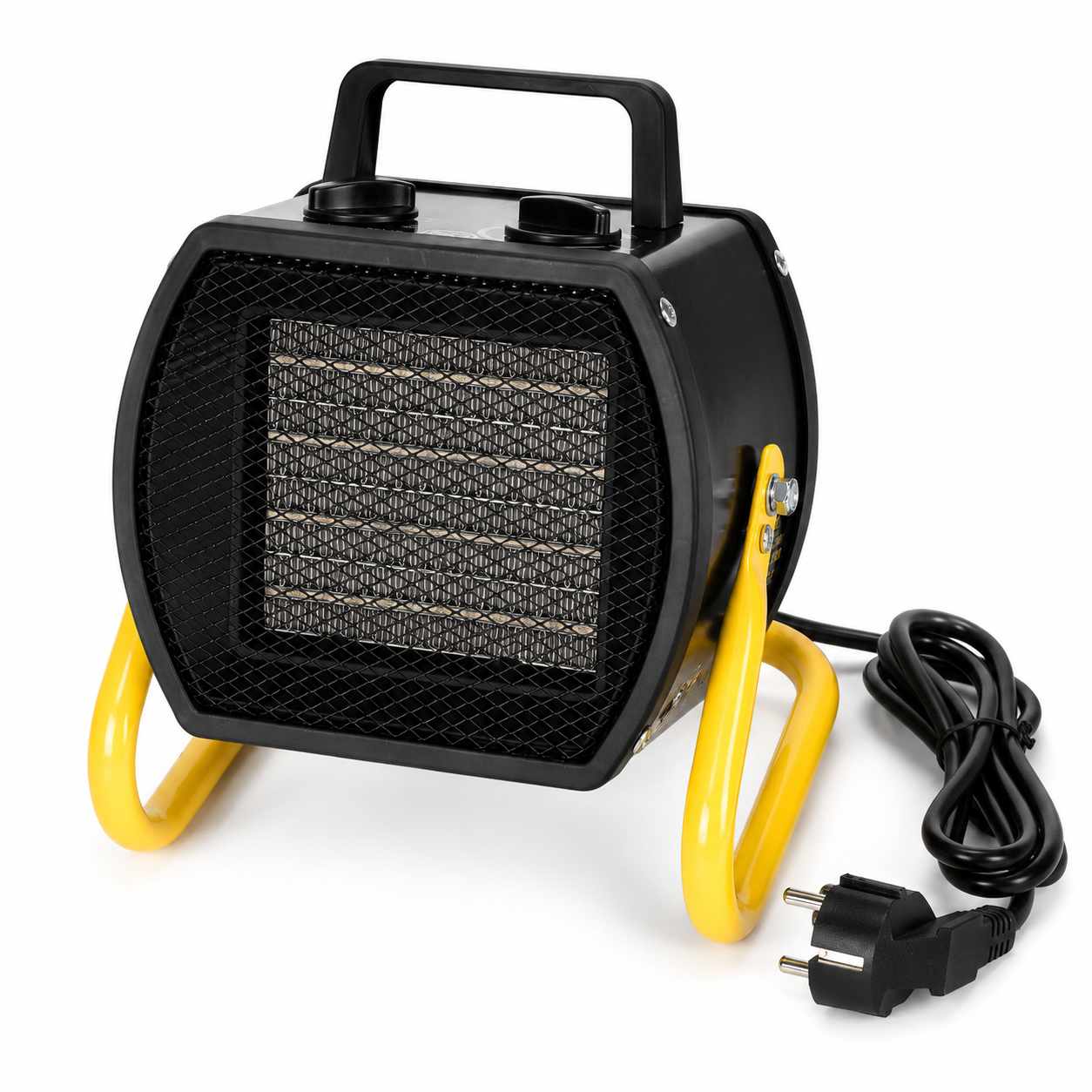Jiubiaz 2000w Elektroheizer Heizlüfter, 2 Heizstufen + Kaltluft, Thermostat, Werkstatt Garage, Gelb